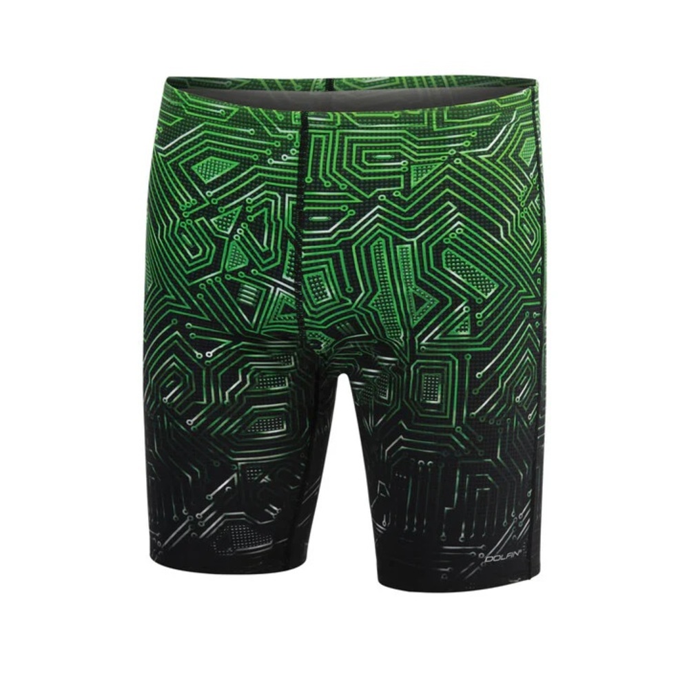 **Dolfin Graphlite Black Jammer. Swim trunks black. Green. Circuit. No tags.